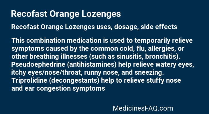 Recofast Orange Lozenges
