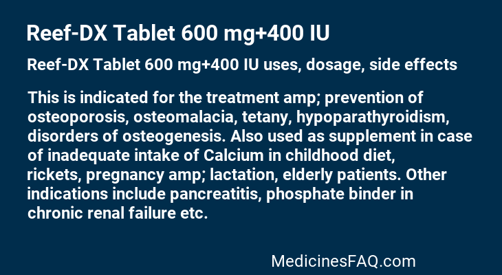 Reef-DX Tablet 600 mg+400 IU