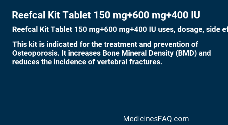 Reefcal Kit Tablet 150 mg+600 mg+400 IU