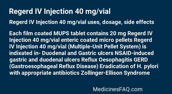 Regerd IV Injection 40 mg/vial