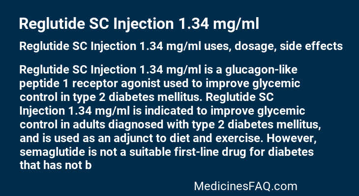 Reglutide SC Injection 1.34 mg/ml