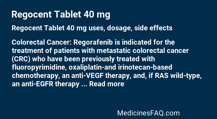 Regocent Tablet 40 mg