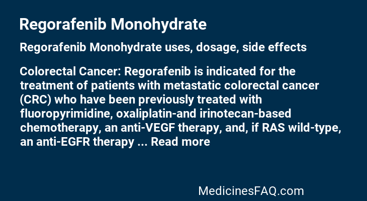 Regorafenib Monohydrate