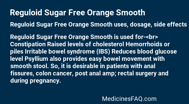 Reguloid Sugar Free Orange Smooth