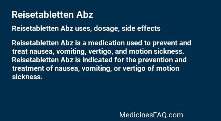 Reisetabletten Abz