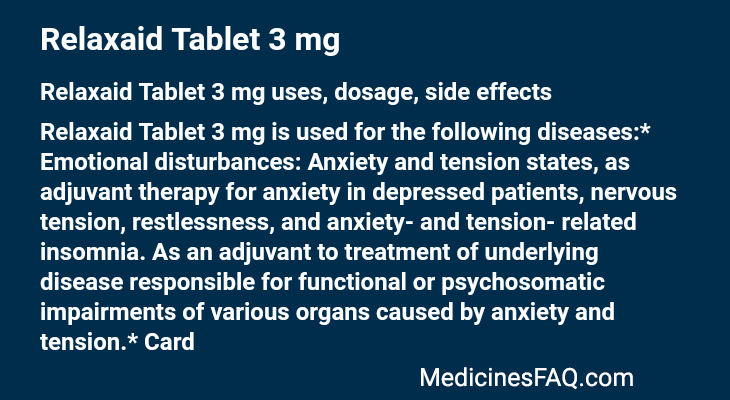 Relaxaid Tablet 3 mg