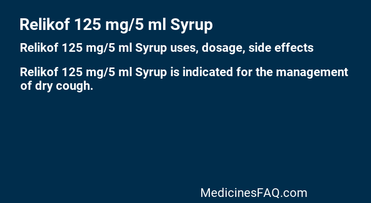 Relikof 125 mg/5 ml Syrup