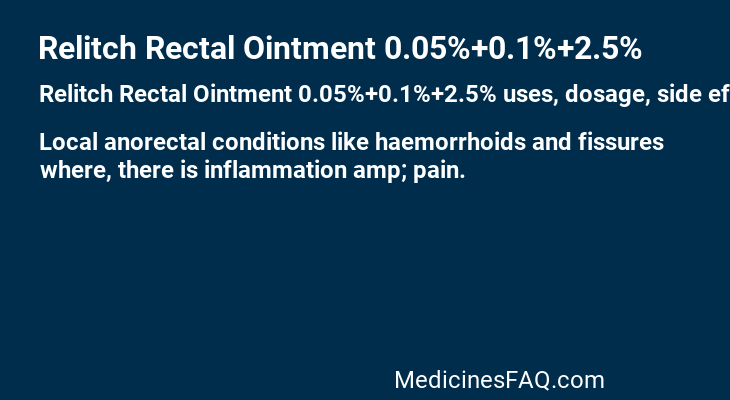 Relitch Rectal Ointment 0.05%+0.1%+2.5%