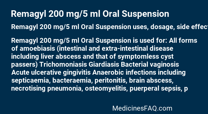 Remagyl 200 mg/5 ml Oral Suspension