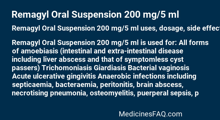 Remagyl Oral Suspension 200 mg/5 ml