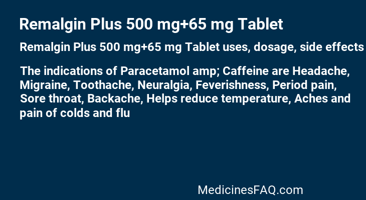 Remalgin Plus 500 mg+65 mg Tablet