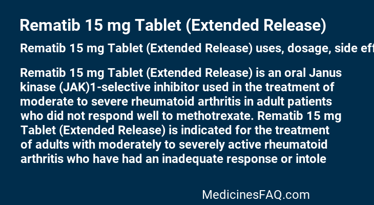 Rematib 15 mg Tablet (Extended Release)