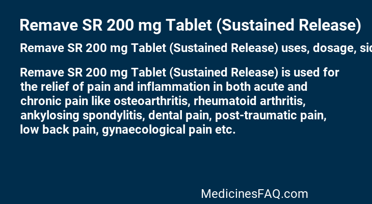 Remave SR 200 mg Tablet (Sustained Release)