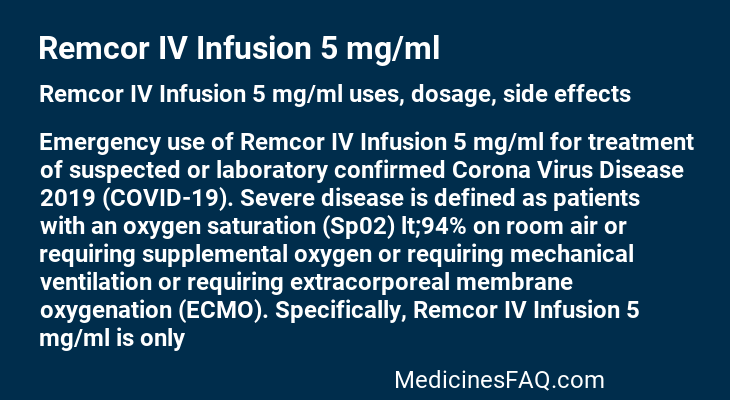 Remcor IV Infusion 5 mg/ml