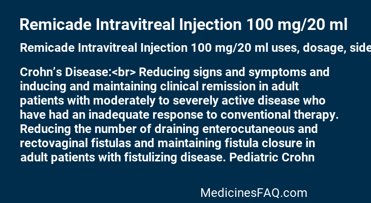 Remicade Intravitreal Injection 100 mg/20 ml