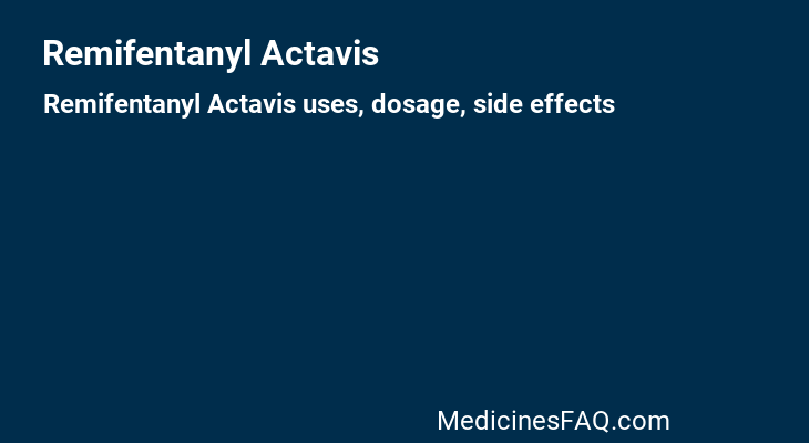 Remifentanyl Actavis