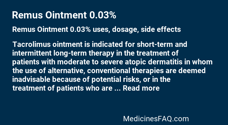 Remus Ointment 0.03%