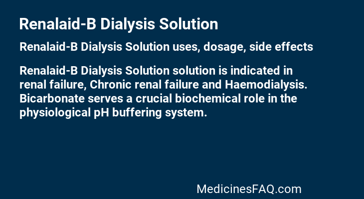 Renalaid-B Dialysis Solution