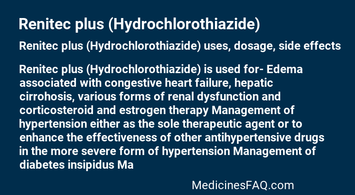 Renitec plus (Hydrochlorothiazide)