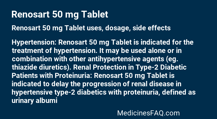 Renosart 50 mg Tablet