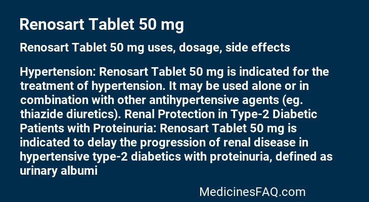 Renosart Tablet 50 mg