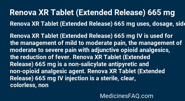 Renova XR Tablet (Extended Release) 665 mg