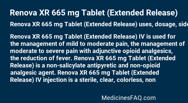 Renova XR 665 mg Tablet (Extended Release)