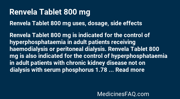 Renvela Tablet 800 mg