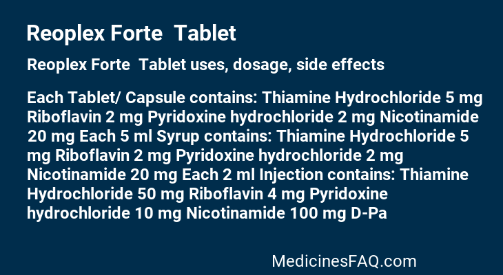 Reoplex Forte  Tablet