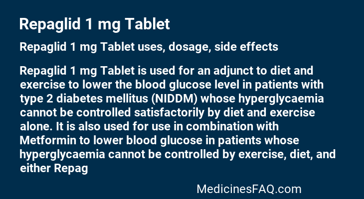 Repaglid 1 mg Tablet