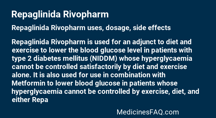 Repaglinida Rivopharm