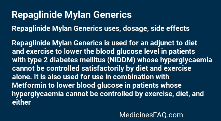 Repaglinide Mylan Generics
