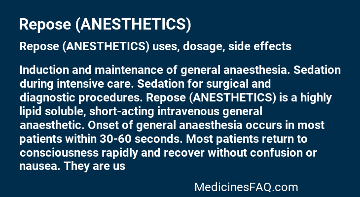 Repose (ANESTHETICS)