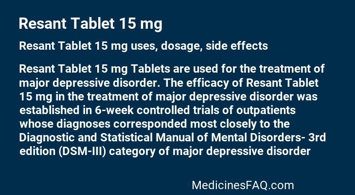 Resant Tablet 15 mg