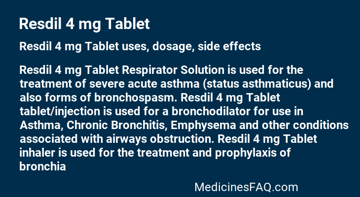 Resdil 4 mg Tablet