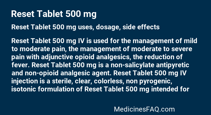 Reset Tablet 500 mg