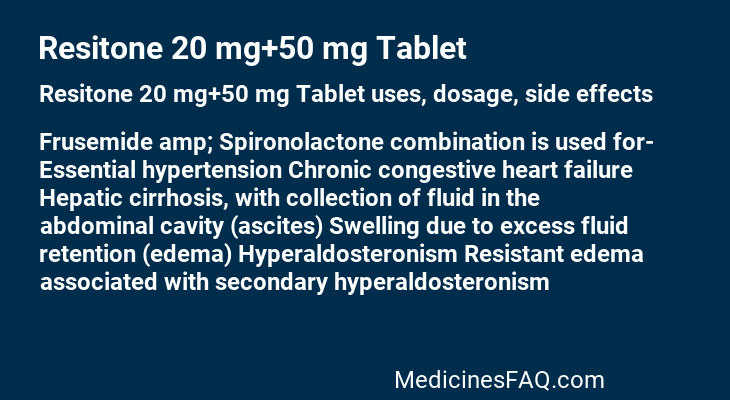 Resitone 20 mg+50 mg Tablet