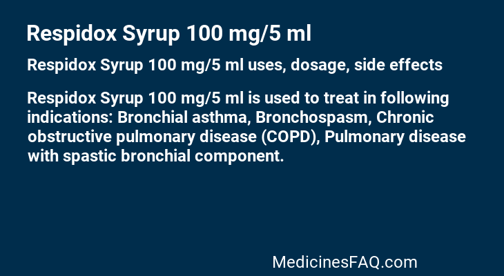 Respidox Syrup 100 mg/5 ml