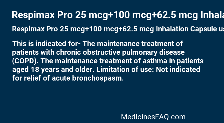 Respimax Pro 25 mcg+100 mcg+62.5 mcg Inhalation Capsule