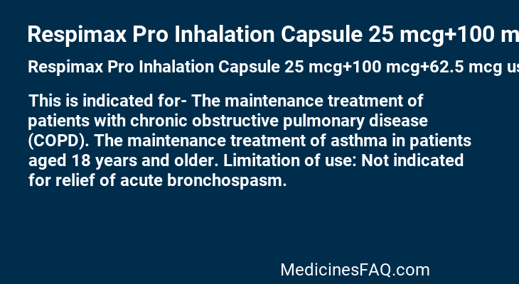 Respimax Pro Inhalation Capsule 25 mcg+100 mcg+62.5 mcg