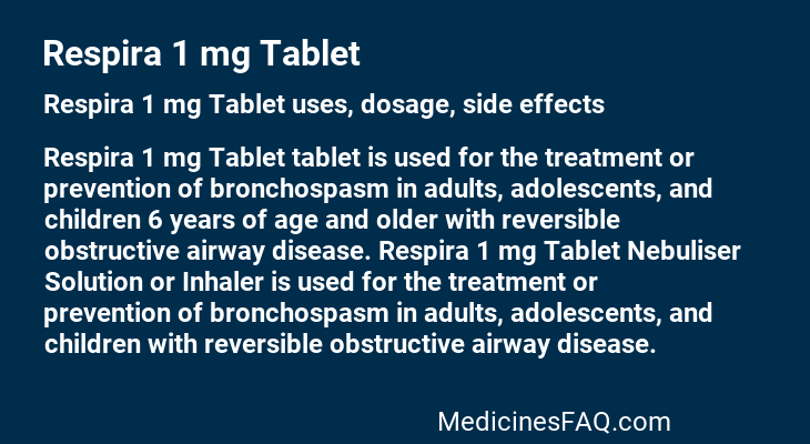 Respira 1 mg Tablet