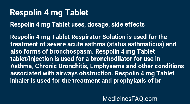 Respolin 4 mg Tablet