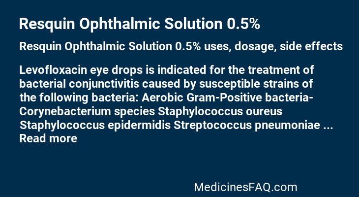 Resquin Ophthalmic Solution 0.5%