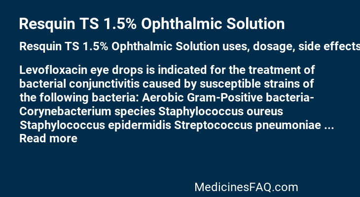 Resquin TS 1.5% Ophthalmic Solution