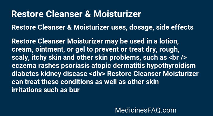 Restore Cleanser & Moisturizer