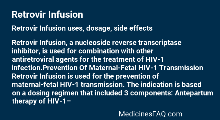 Retrovir Infusion