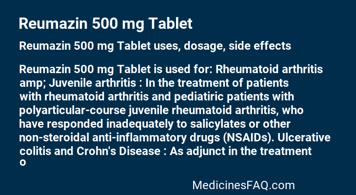 Reumazin 500 mg Tablet