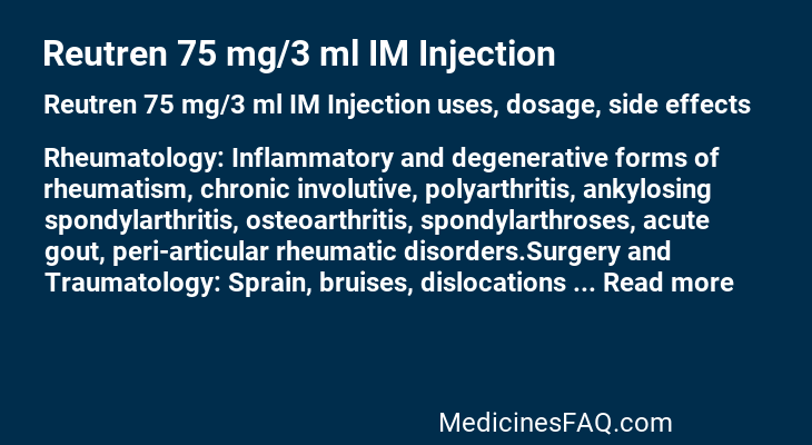 Reutren 75 mg/3 ml IM Injection