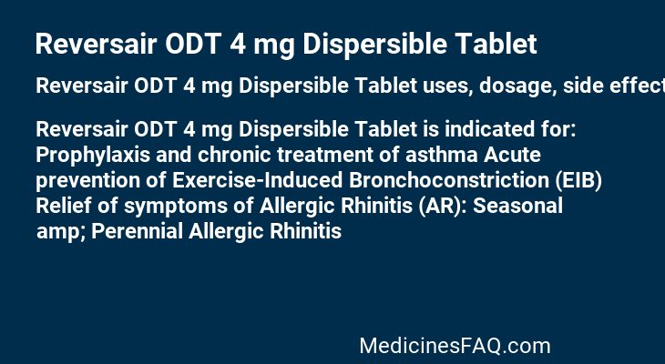 Reversair ODT 4 mg Dispersible Tablet