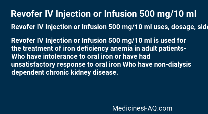 Revofer IV Injection or Infusion 500 mg/10 ml